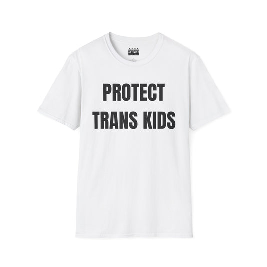 PRIDE: Protect Trans Kids Unisex Softstyle T-Shirt, LGBTQ+ Pride Apparel, Activist Clothing, Gift for Allies, Inclusive Fashion