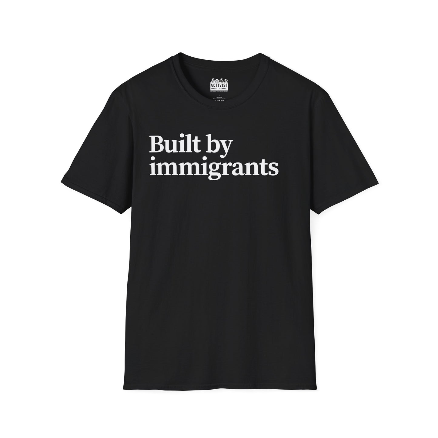 Immigrant Justice: Unisex Jersey Short Sleeve Tee - Built by Immigrants, Inspirational T-Shirt, Casual Wear, Gift for Advocates, Everyday Statement Tee