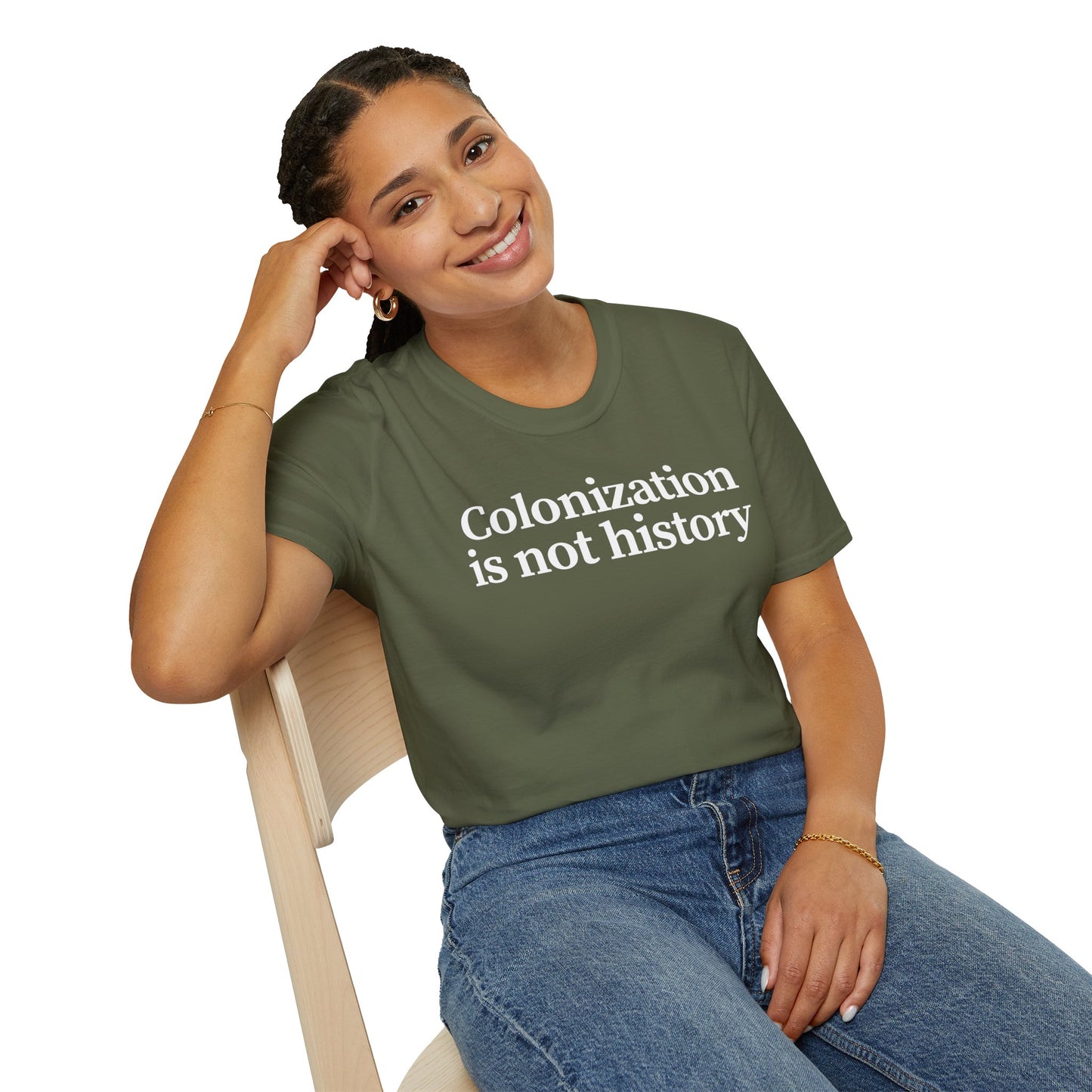 Immigrant Justice: Colonization is Not History Tee, Unisex T-Shirt, Advocacy Shirt, Statement Tee, Social Awareness Apparel, Thought-Provoking Gift
