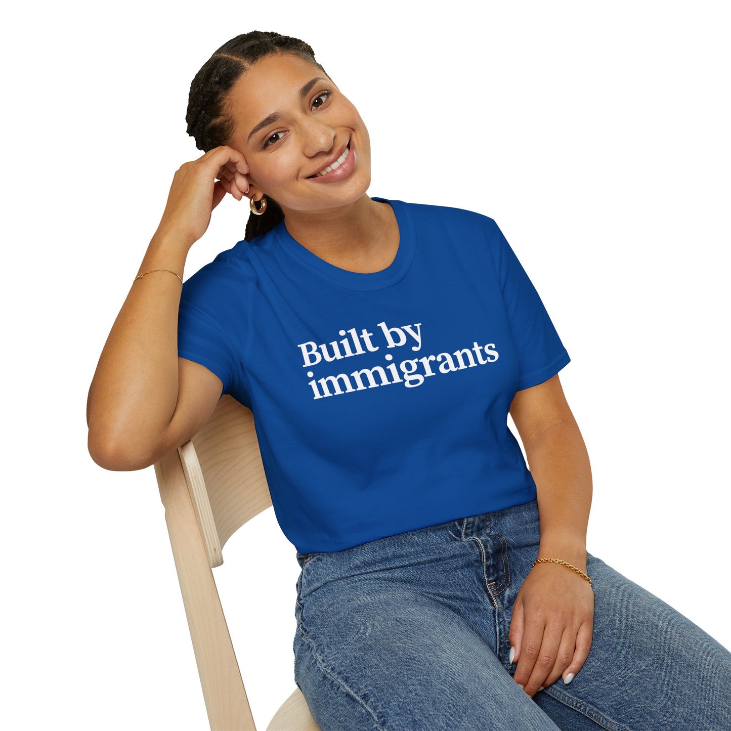 Immigrant Justice: Unisex Jersey Short Sleeve Tee - Built by Immigrants, Inspirational T-Shirt, Casual Wear, Gift for Advocates, Everyday Statement Tee