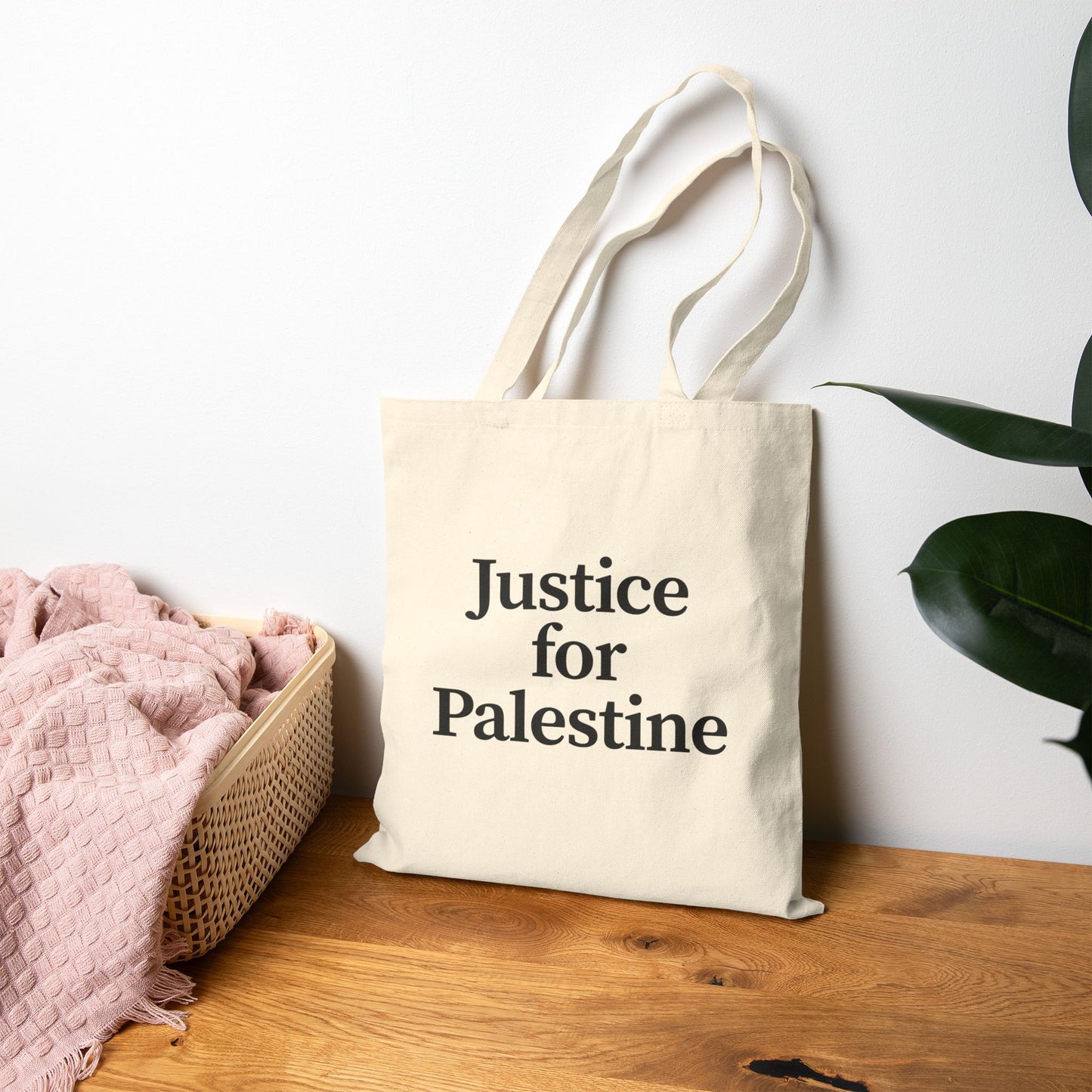 Free Palestine: Justice For Palestine Canvas Tote Bag - Eco-Friendly Grocery Bag, Reusable Shopping Bag, Gift for Activists, Minimalist Design