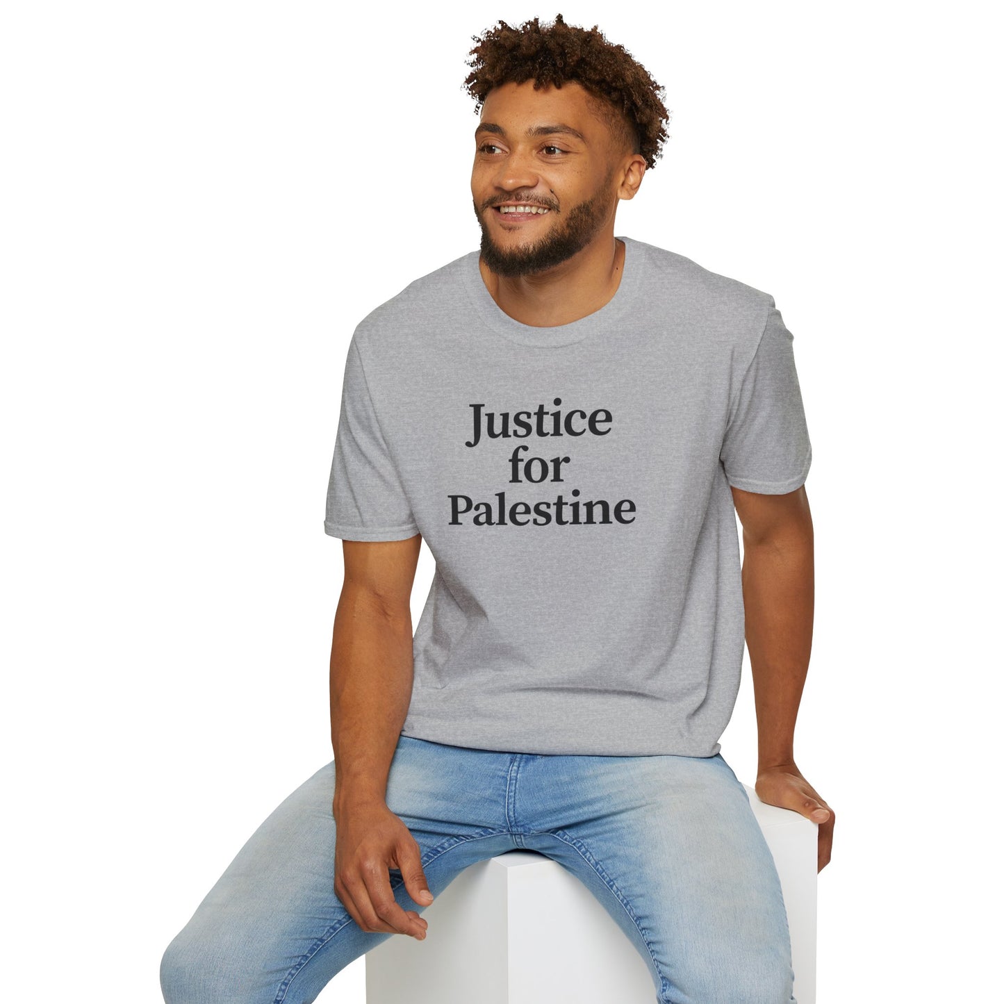 Free Palestine: "Justice for Palestine" Unisex Softstyle T-Shirt - Statement Tee, Activist Apparel, Political T-Shirt