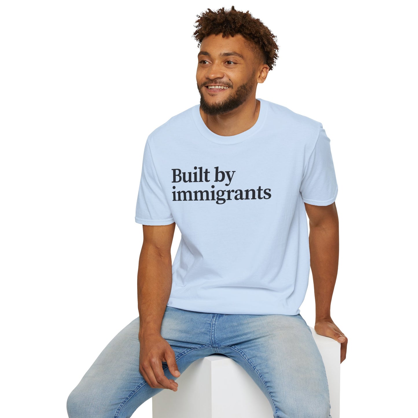 Immigrant Justice: Unisex Jersey Short Sleeve Tee - Built by Immigrants, Inspirational T-Shirt, Casual Wear, Gift for Advocates, Everyday Statement Tee