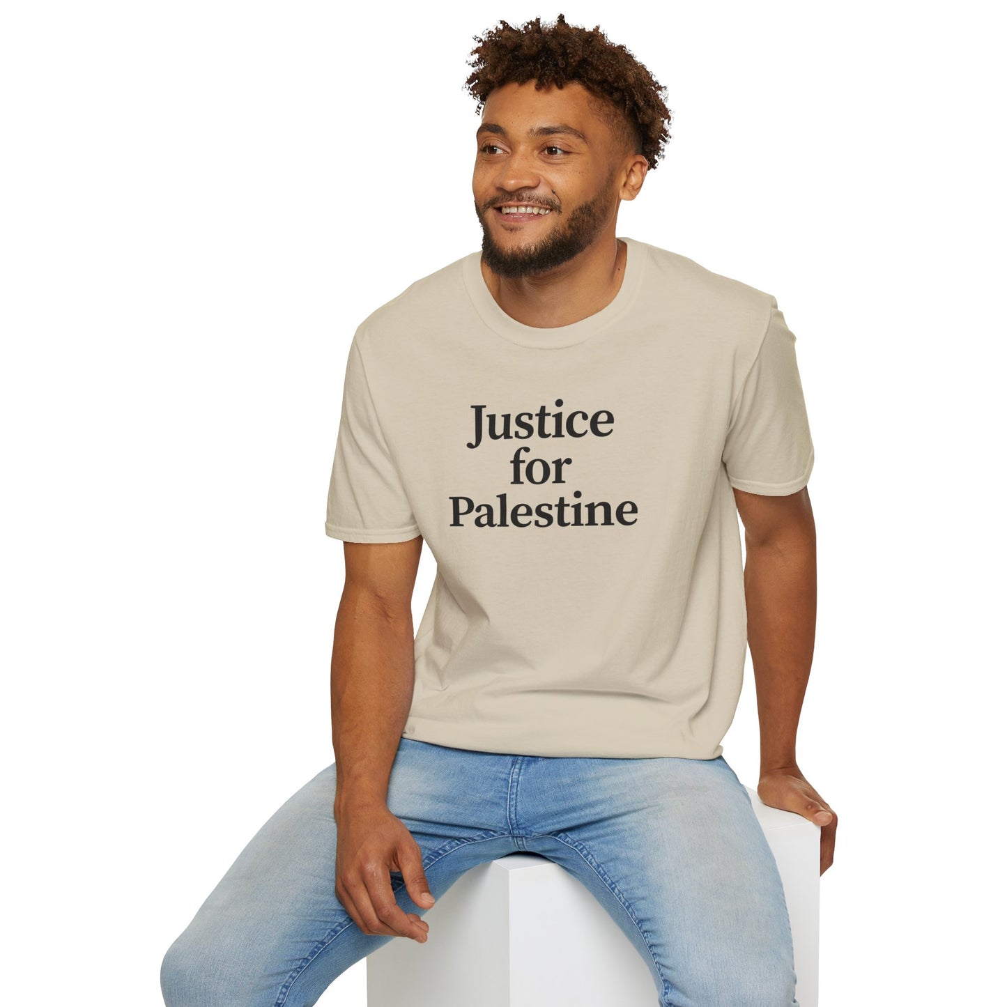 Free Palestine: "Justice for Palestine" Unisex Softstyle T-Shirt - Statement Tee, Activist Apparel, Political T-Shirt