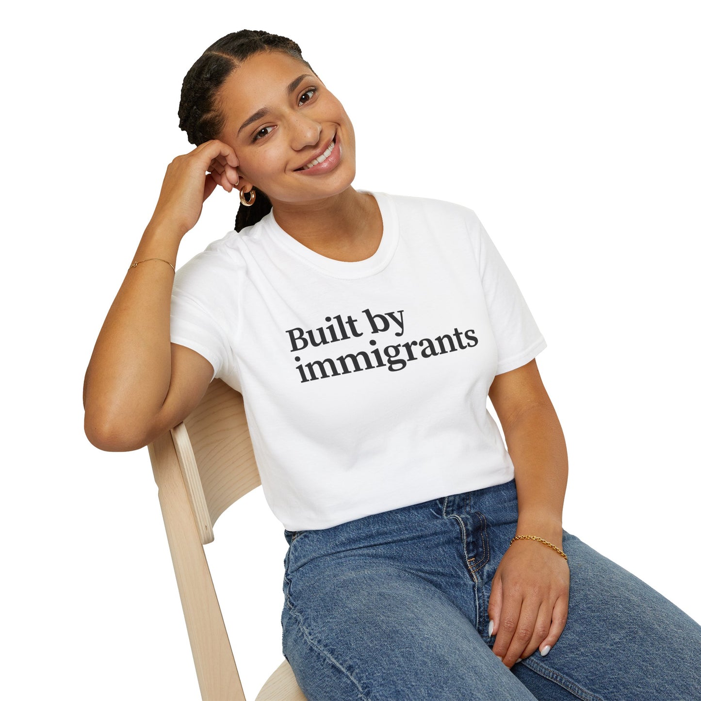 Immigrant Justice: Unisex Jersey Short Sleeve Tee - Built by Immigrants, Inspirational T-Shirt, Casual Wear, Gift for Advocates, Everyday Statement Tee