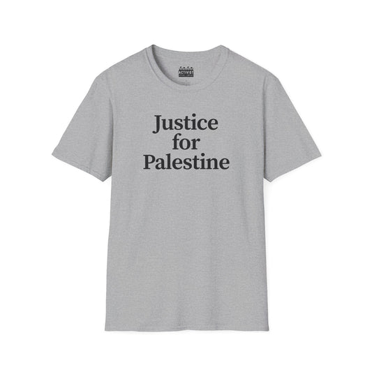 Free Palestine: "Justice for Palestine" Unisex Softstyle T-Shirt - Statement Tee, Activist Apparel, Political T-Shirt