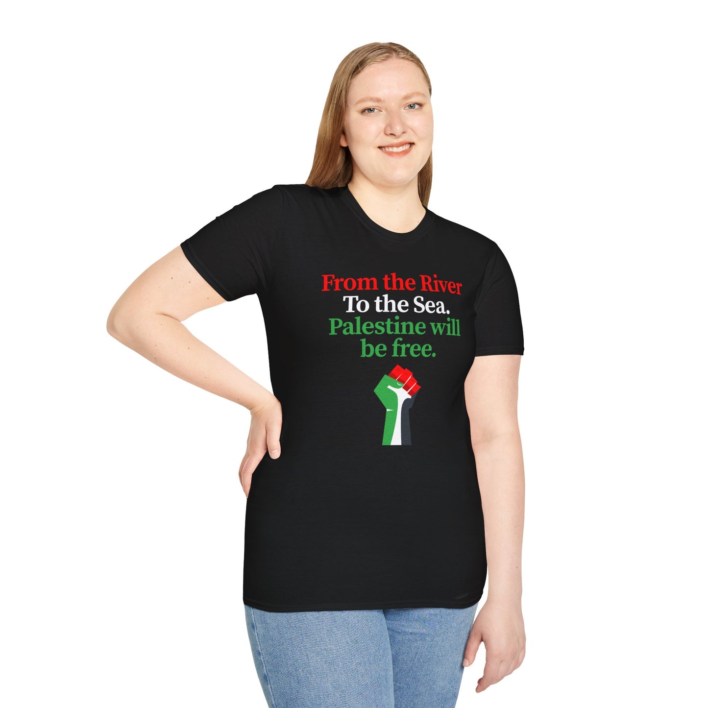 Free Palestine: "From the River to the Sea, Palestine Will Be Free" T-Shirt | Unisex Softstyle Tee | Activist Apparel, Cultural Pride, Statement Shirt, Gifts for Change Makers