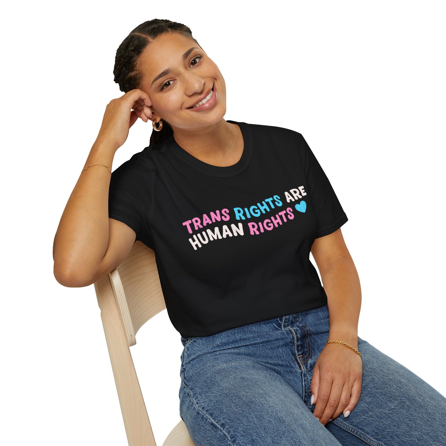 PRIDE: Trans Rights are Human Rights Unisex Heavy Cotton Tee - Empowerment Shirt, LGBTQ+ Pride, Statement Fashion, Gift for Allies, Inclusive Clothing