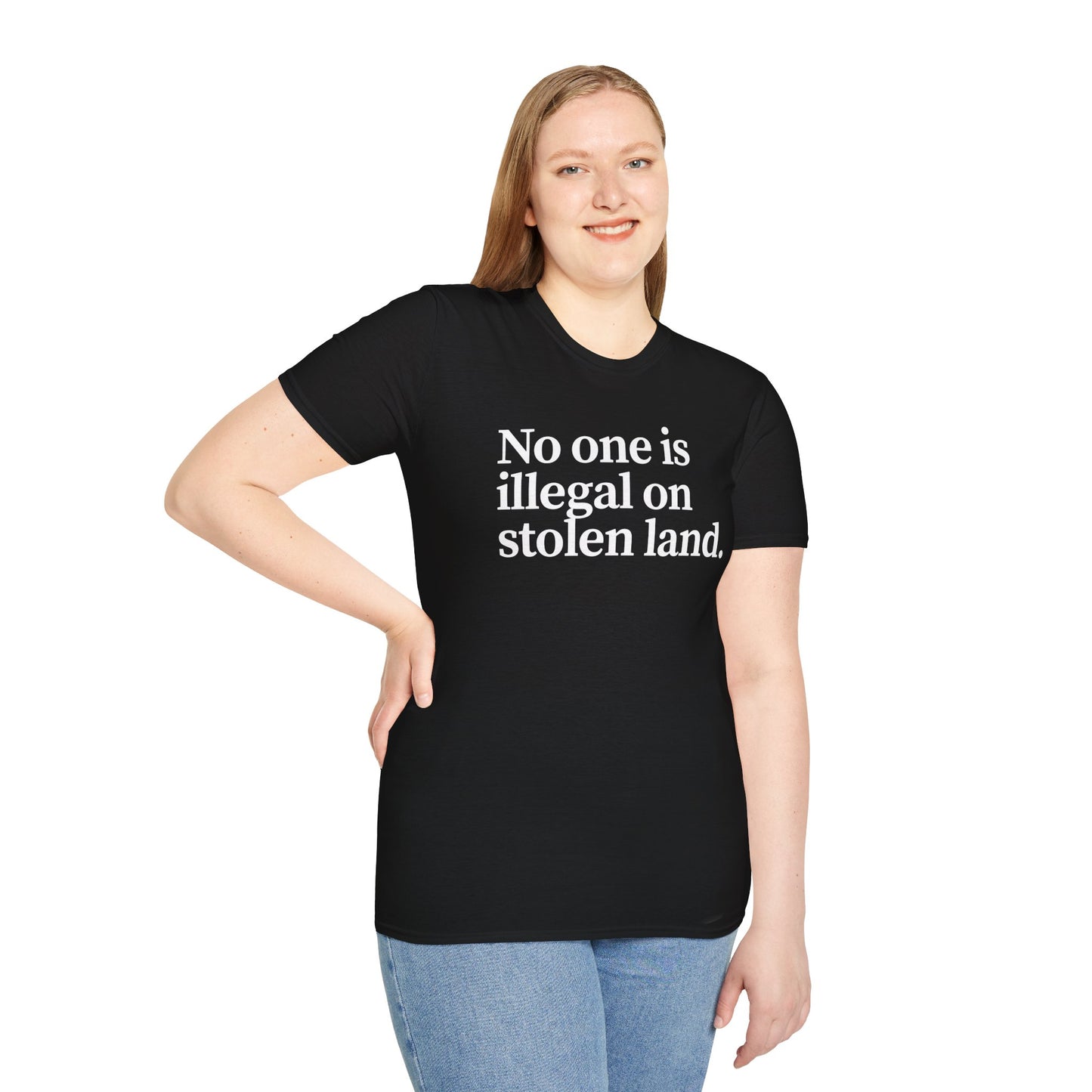 Immigrant Justice: Unisex Jersey Tee - "No One is Illegal on Stolen Land" | Statement Shirt, Activist Apparel, Casual Wear, Gift for Allies, Social [...]