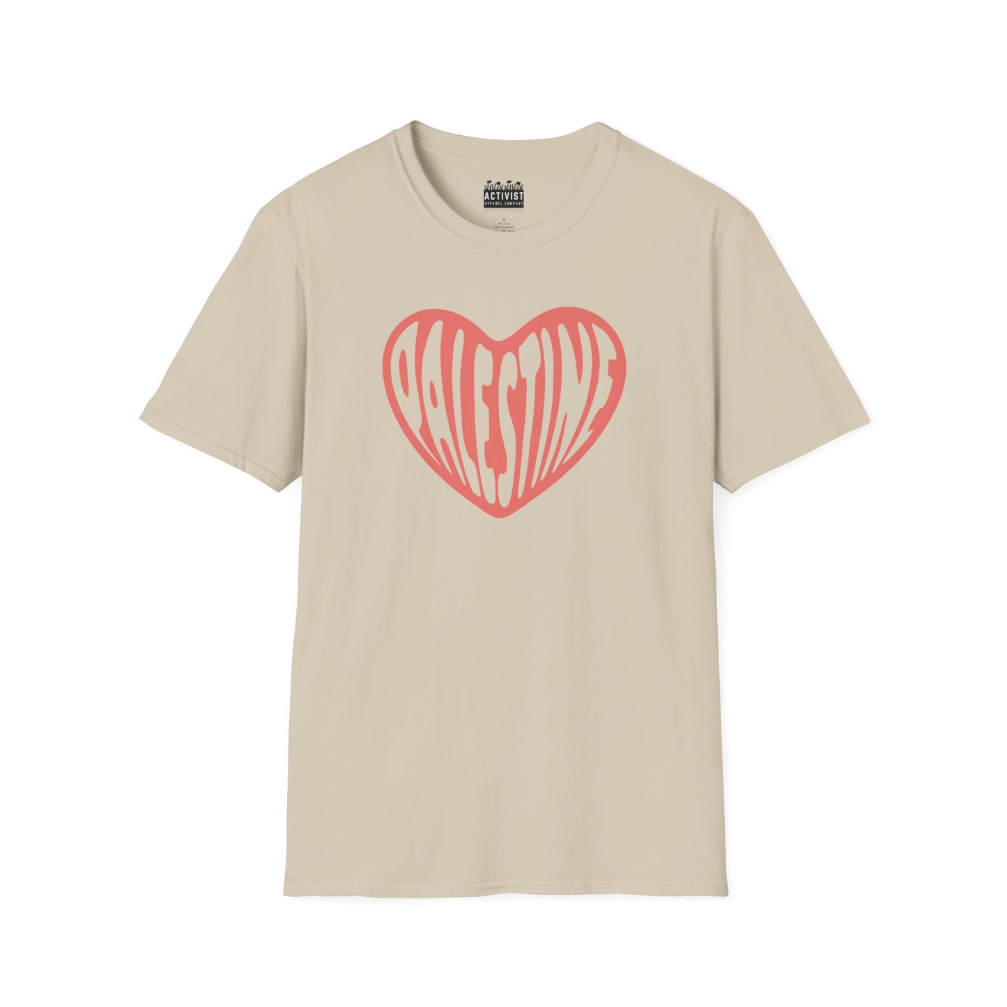 Free Palestine: Heart of Palestine Unisex Softstyle T-Shirt | Comfortable Graphic Tee for Everyday Wear, Thoughtful Gift Ideas, Activism, Casual Fashion