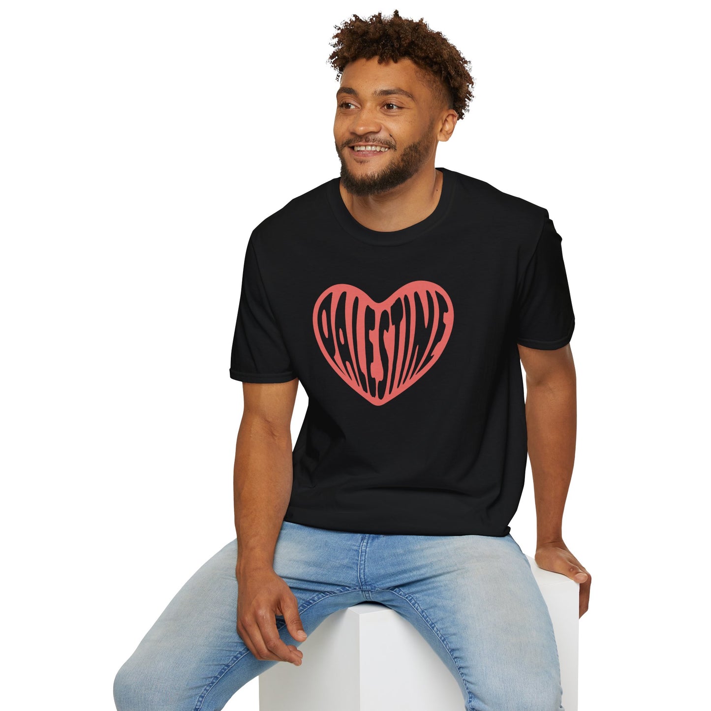 Free Palestine: Heart of Palestine Unisex Softstyle T-Shirt | Comfortable Graphic Tee for Everyday Wear, Thoughtful Gift Ideas, Activism, Casual Fashion