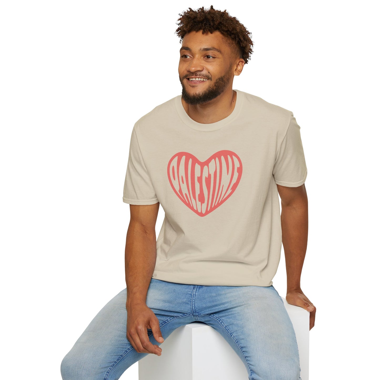 Free Palestine: Heart of Palestine Unisex Softstyle T-Shirt | Comfortable Graphic Tee for Everyday Wear, Thoughtful Gift Ideas, Activism, Casual Fashion