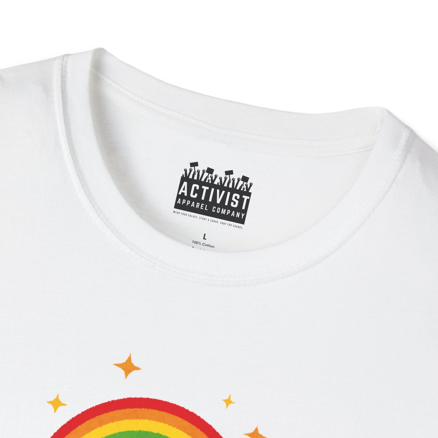 PRIDE: Unisex Heavy Cotton Tee with 'Say Gay' Rainbow Design - Pride Shirt, LGBTQ+ Tee, Gender Equality Apparel, Gift for Activists, Summer Fashion