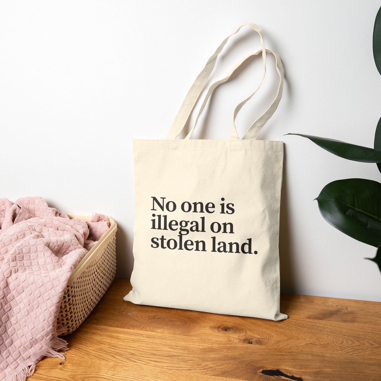 Immigrant Justice: Social Justice Statement Cotton Canvas Tote Bag - Eco-Friendly Grocery Bag, Reusable Shopping Bag, Gift for Activists, Minimalist Design