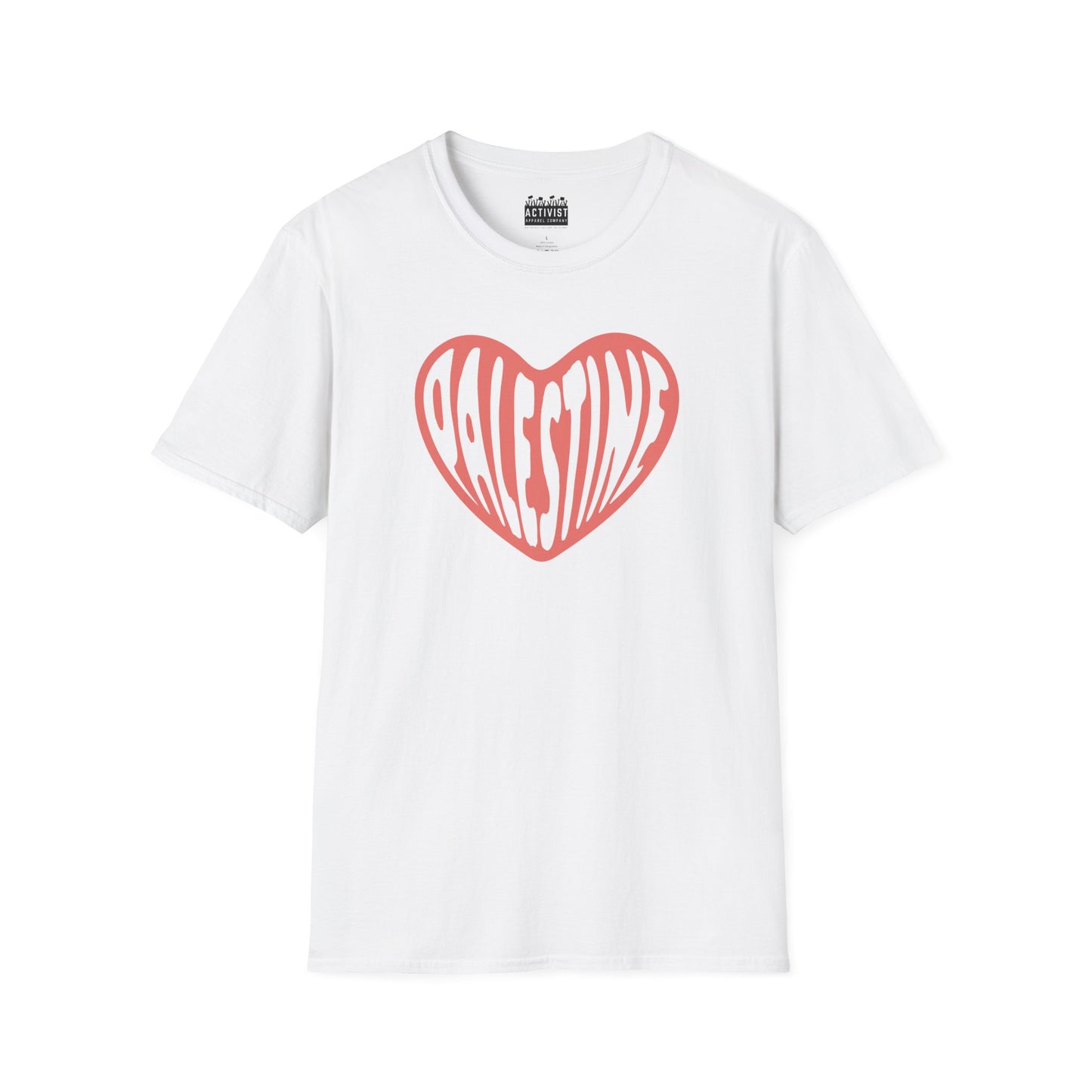 Free Palestine: Heart of Palestine Unisex Softstyle T-Shirt | Comfortable Graphic Tee for Everyday Wear, Thoughtful Gift Ideas, Activism, Casual Fashion