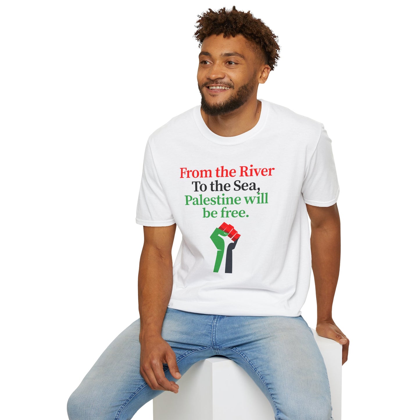 Free Palestine: "From the River to the Sea, Palestine Will Be Free" T-Shirt | Unisex Softstyle Tee | Activist Apparel, Cultural Pride, Statement Shirt, Gifts for Change Makers