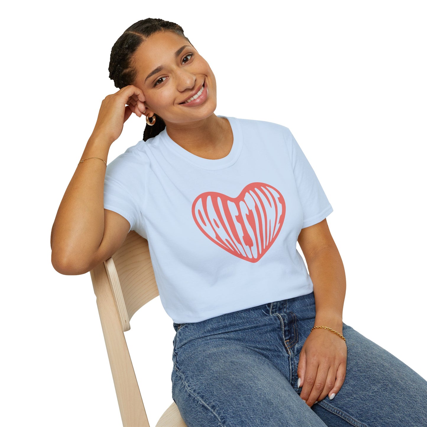 Free Palestine: Heart of Palestine Unisex Softstyle T-Shirt | Comfortable Graphic Tee for Everyday Wear, Thoughtful Gift Ideas, Activism, Casual Fashion