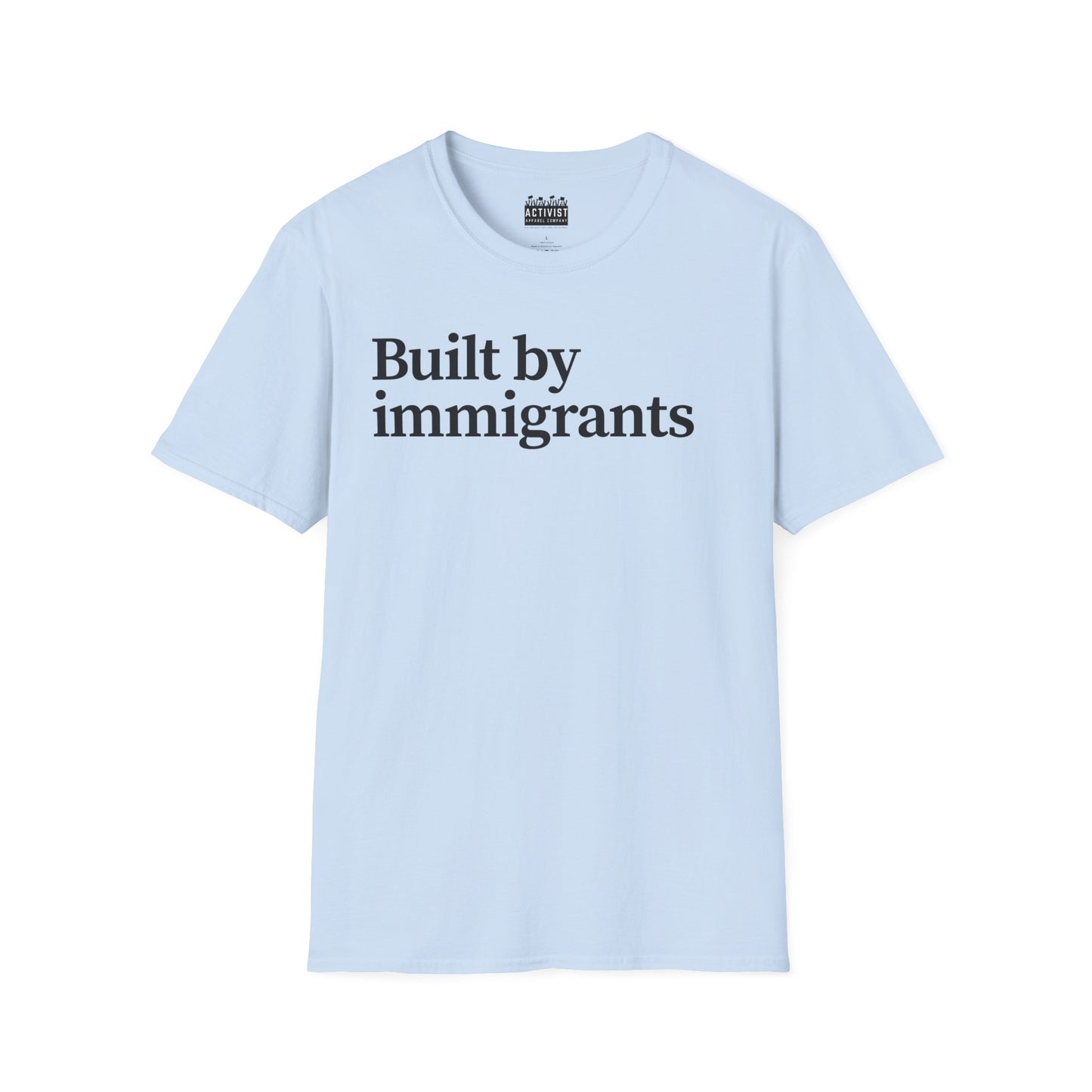 Immigrant Justice: Unisex Jersey Short Sleeve Tee - Built by Immigrants, Inspirational T-Shirt, Casual Wear, Gift for Advocates, Everyday Statement Tee