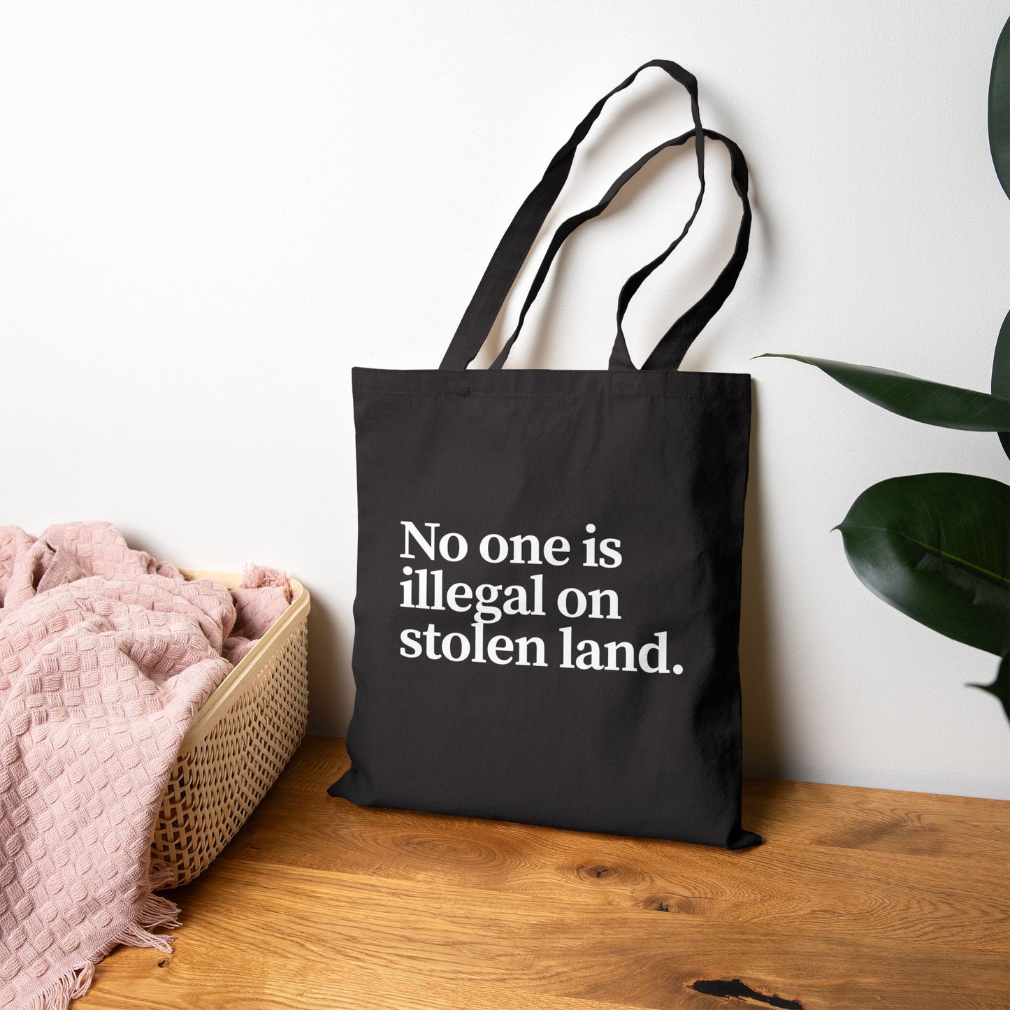 Immigrant Justice: Social Justice Statement Cotton Canvas Tote Bag - Eco-Friendly Grocery Bag, Reusable Shopping Bag, Gift for Activists, Minimalist Design
