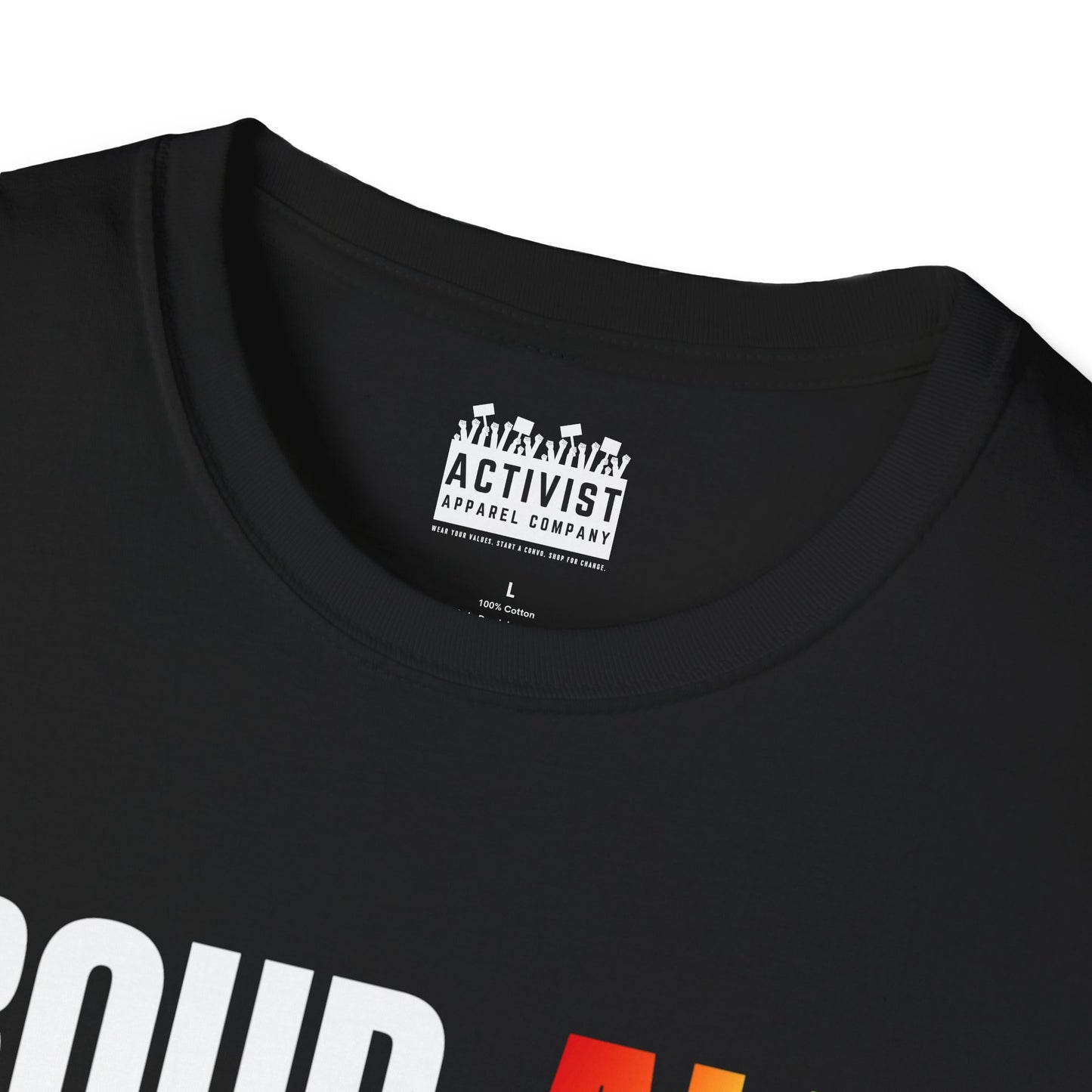 PRIDE: Proud Ally Unisex Heavy Cotton Tee - Empowerment Shirt, LGBTQ+ Pride, Statement Fashion, Gift for Allies, Inclusive Clothing