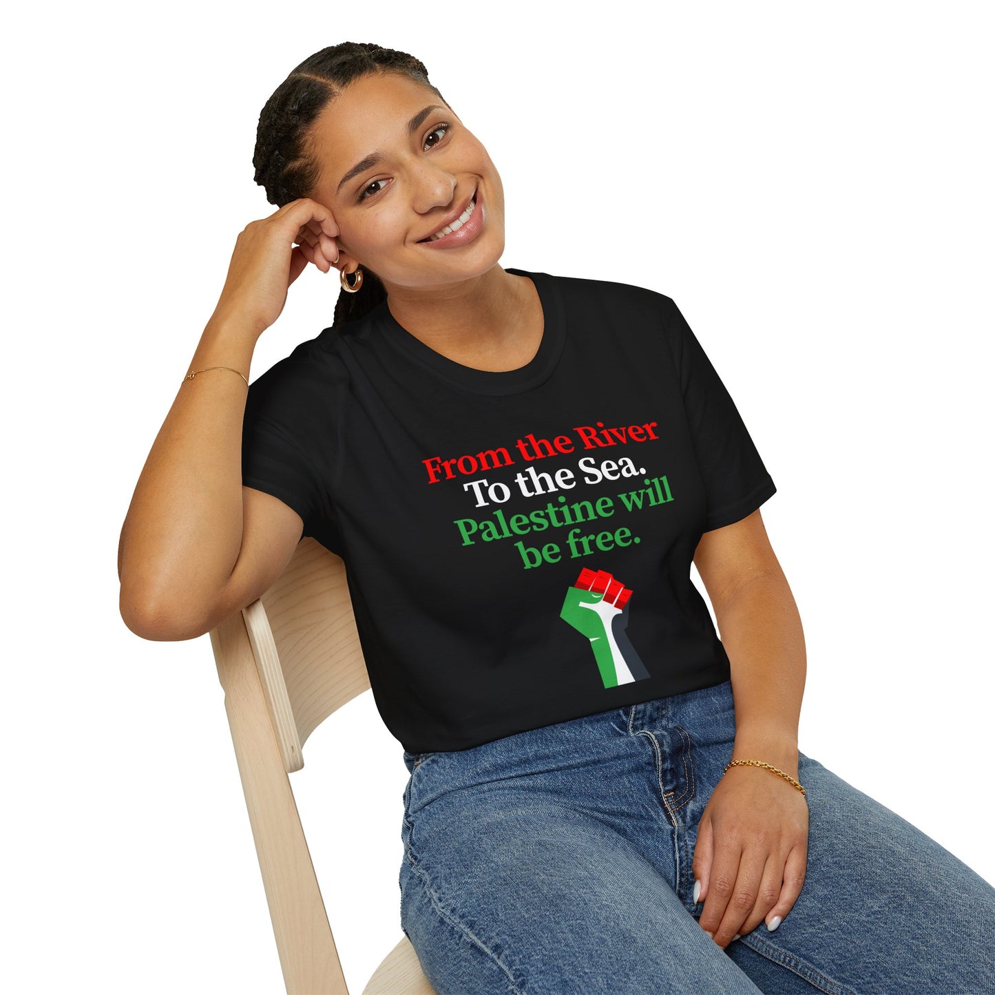 Free Palestine: "From the River to the Sea, Palestine Will Be Free" T-Shirt | Unisex Softstyle Tee | Activist Apparel, Cultural Pride, Statement Shirt, Gifts for Change Makers