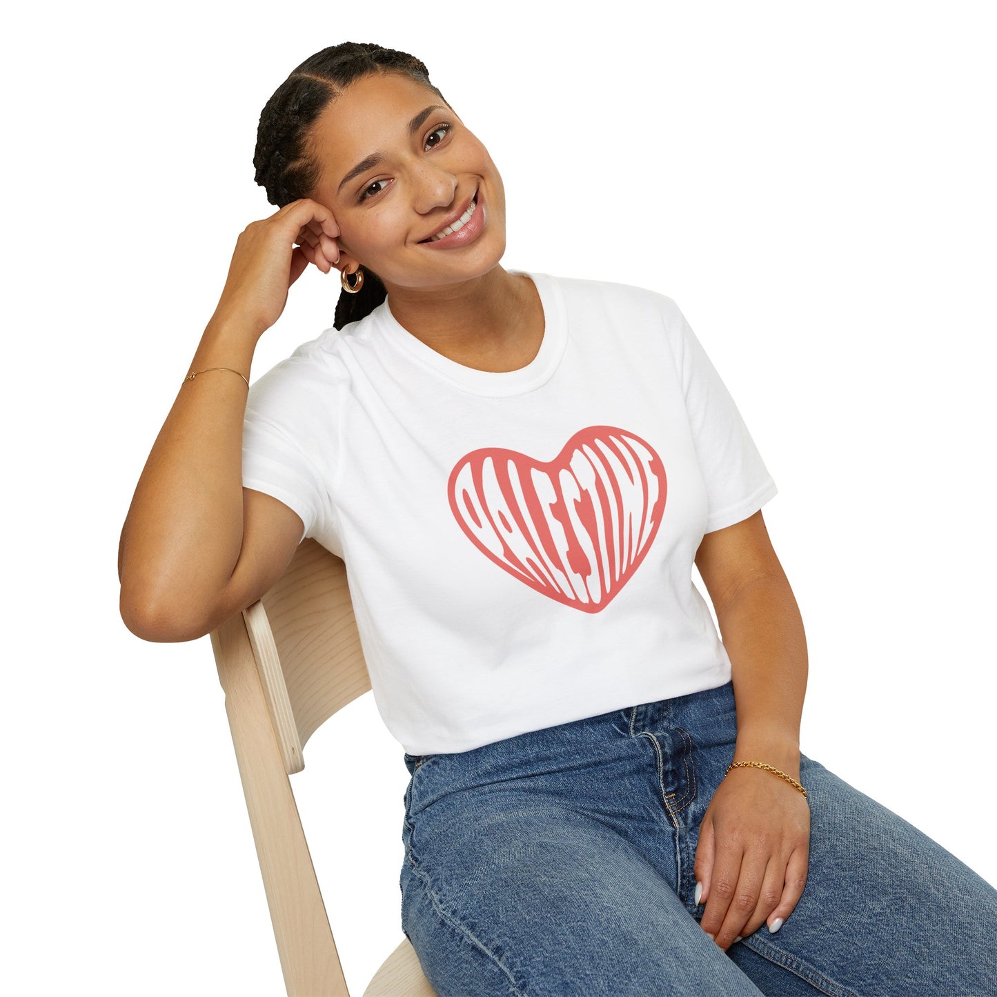 Free Palestine: Heart of Palestine Unisex Softstyle T-Shirt | Comfortable Graphic Tee for Everyday Wear, Thoughtful Gift Ideas, Activism, Casual Fashion