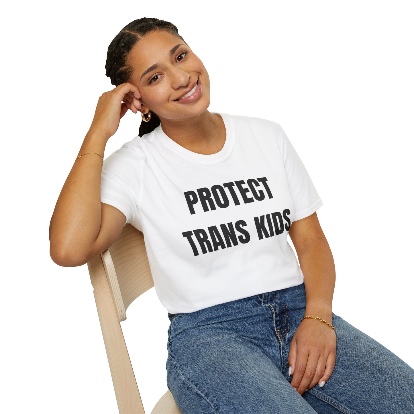PRIDE: Protect Trans Kids Unisex Softstyle T-Shirt, LGBTQ+ Pride Apparel, Activist Clothing, Gift for Allies, Inclusive Fashion