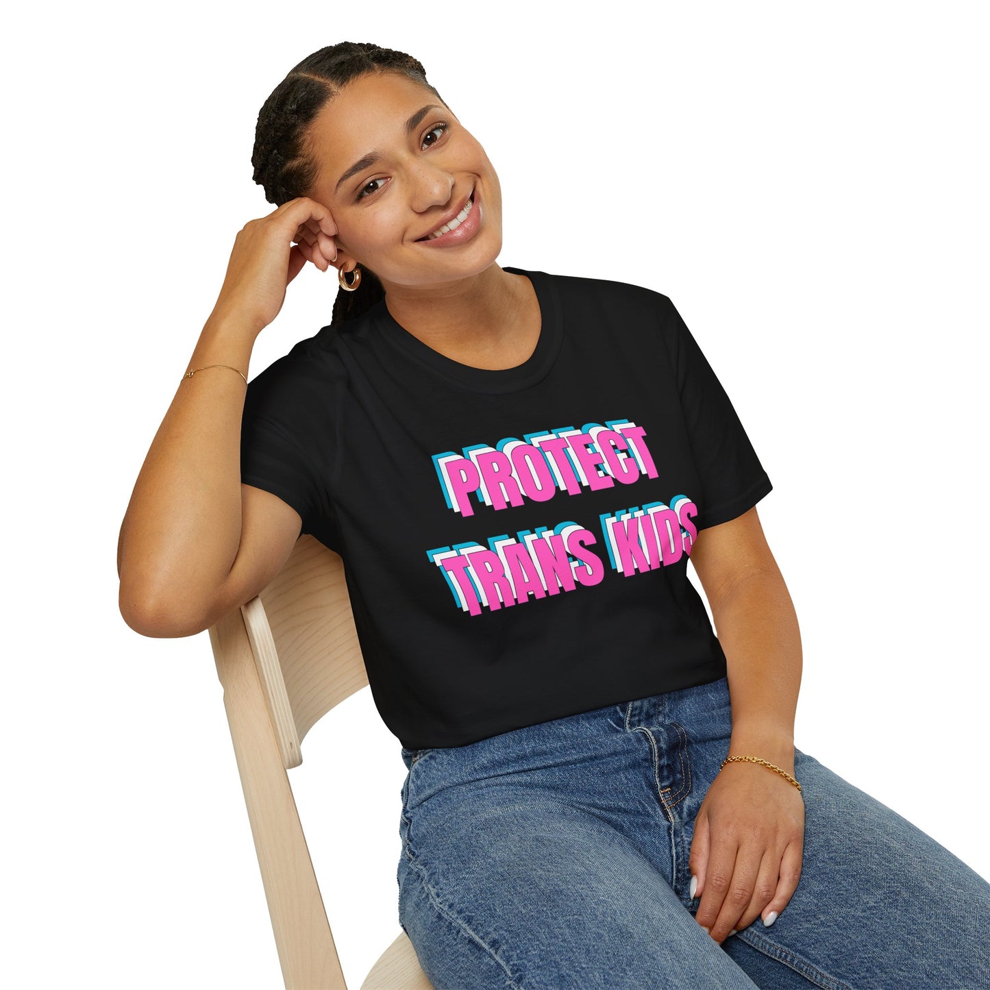 PRIDE: Protect Trans Kids Unisex Softstyle T-Shirt, LGBTQ+ Pride Apparel, Activist Clothing, Gift for Allies, Inclusive Fashion