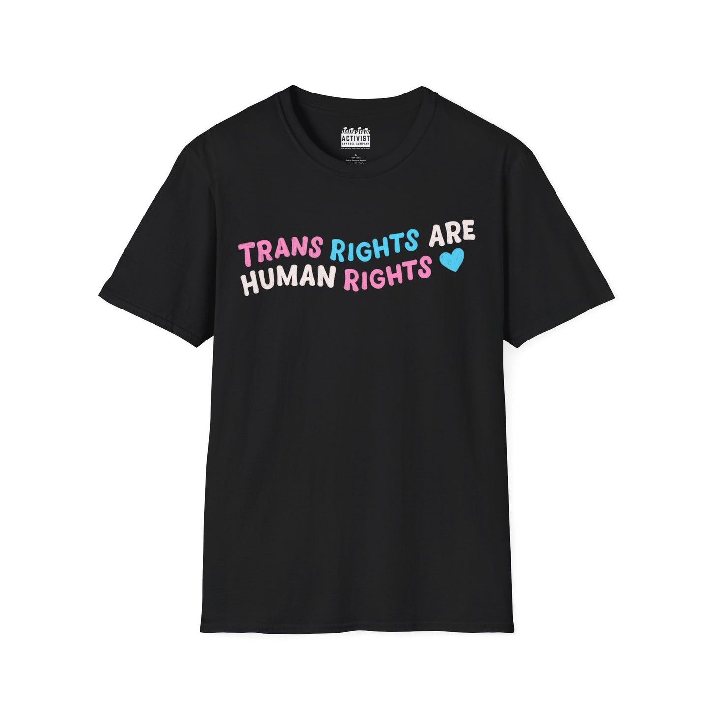 PRIDE: Trans Rights are Human Rights Unisex Heavy Cotton Tee - Empowerment Shirt, LGBTQ+ Pride, Statement Fashion, Gift for Allies, Inclusive Clothing