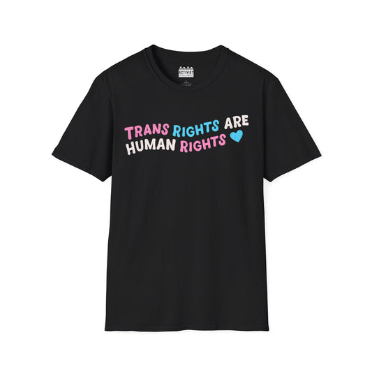 PRIDE: Trans Rights are Human Rights Unisex Heavy Cotton Tee - Empowerment Shirt, LGBTQ+ Pride, Statement Fashion, Gift for Allies, Inclusive Clothing