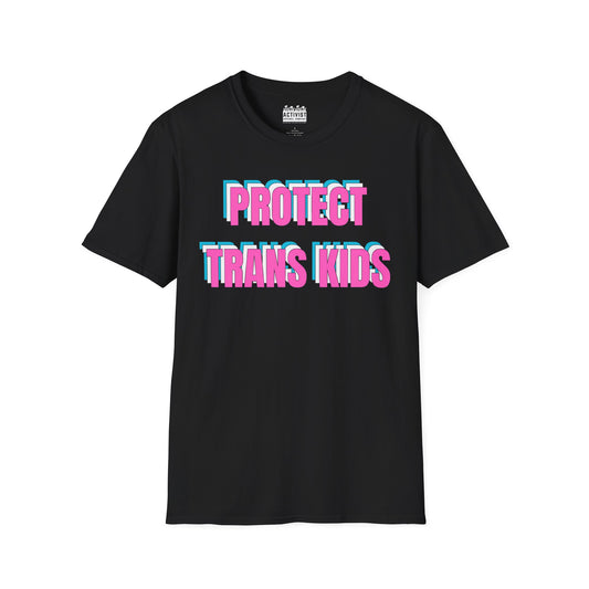PRIDE: Protect Trans Kids Unisex Softstyle T-Shirt, LGBTQ+ Pride Apparel, Activist Clothing, Gift for Allies, Inclusive Fashion