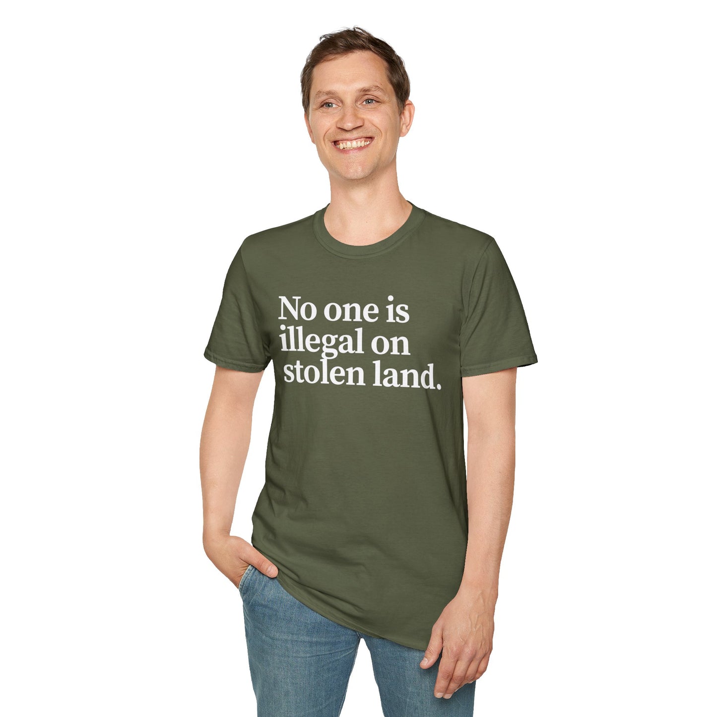 Immigrant Justice: Unisex Jersey Tee - "No One is Illegal on Stolen Land" | Statement Shirt, Activist Apparel, Casual Wear, Gift for Allies, Social [...]