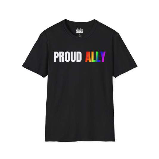 PRIDE: Proud Ally Unisex Heavy Cotton Tee - Empowerment Shirt, LGBTQ+ Pride, Statement Fashion, Gift for Allies, Inclusive Clothing