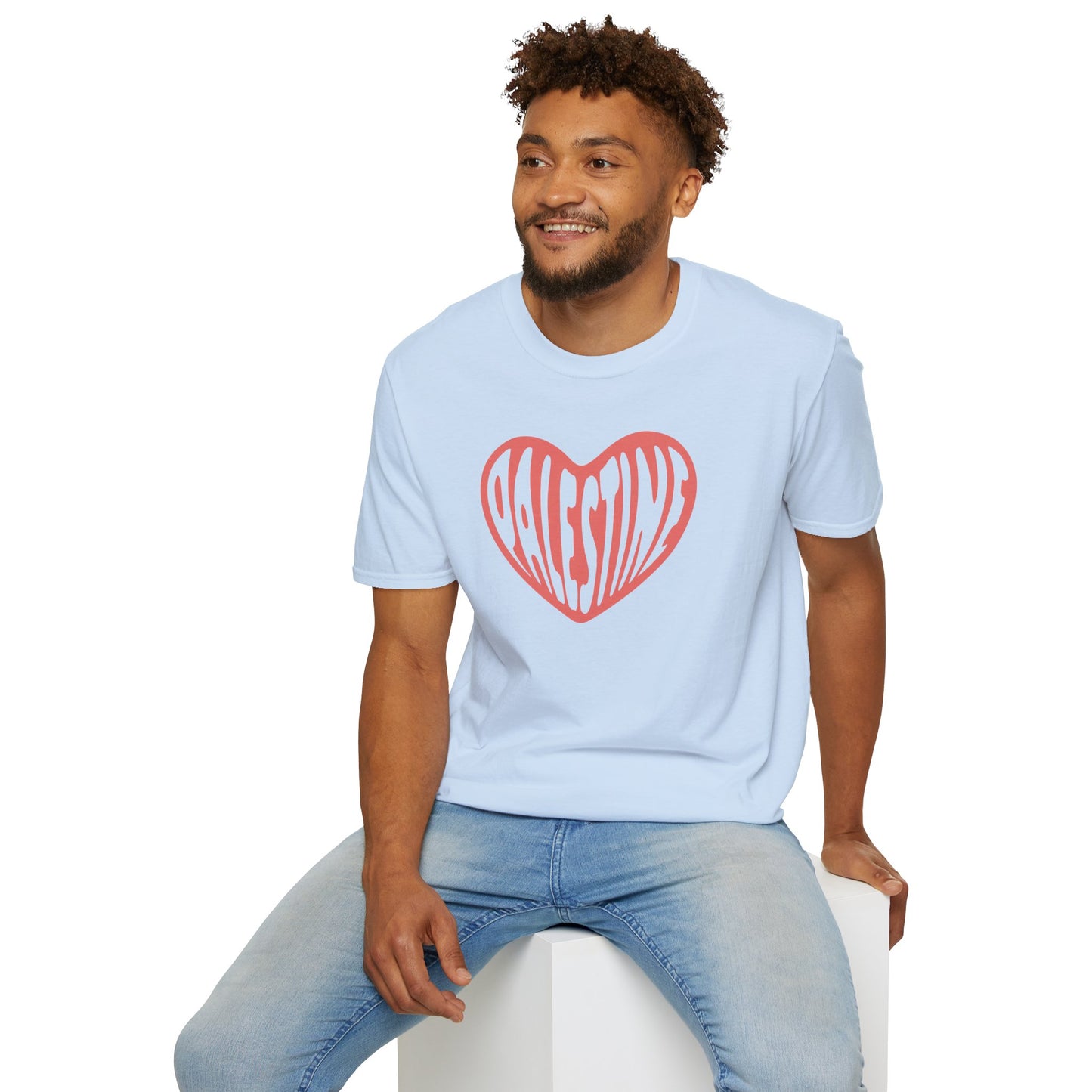 Free Palestine: Heart of Palestine Unisex Softstyle T-Shirt | Comfortable Graphic Tee for Everyday Wear, Thoughtful Gift Ideas, Activism, Casual Fashion