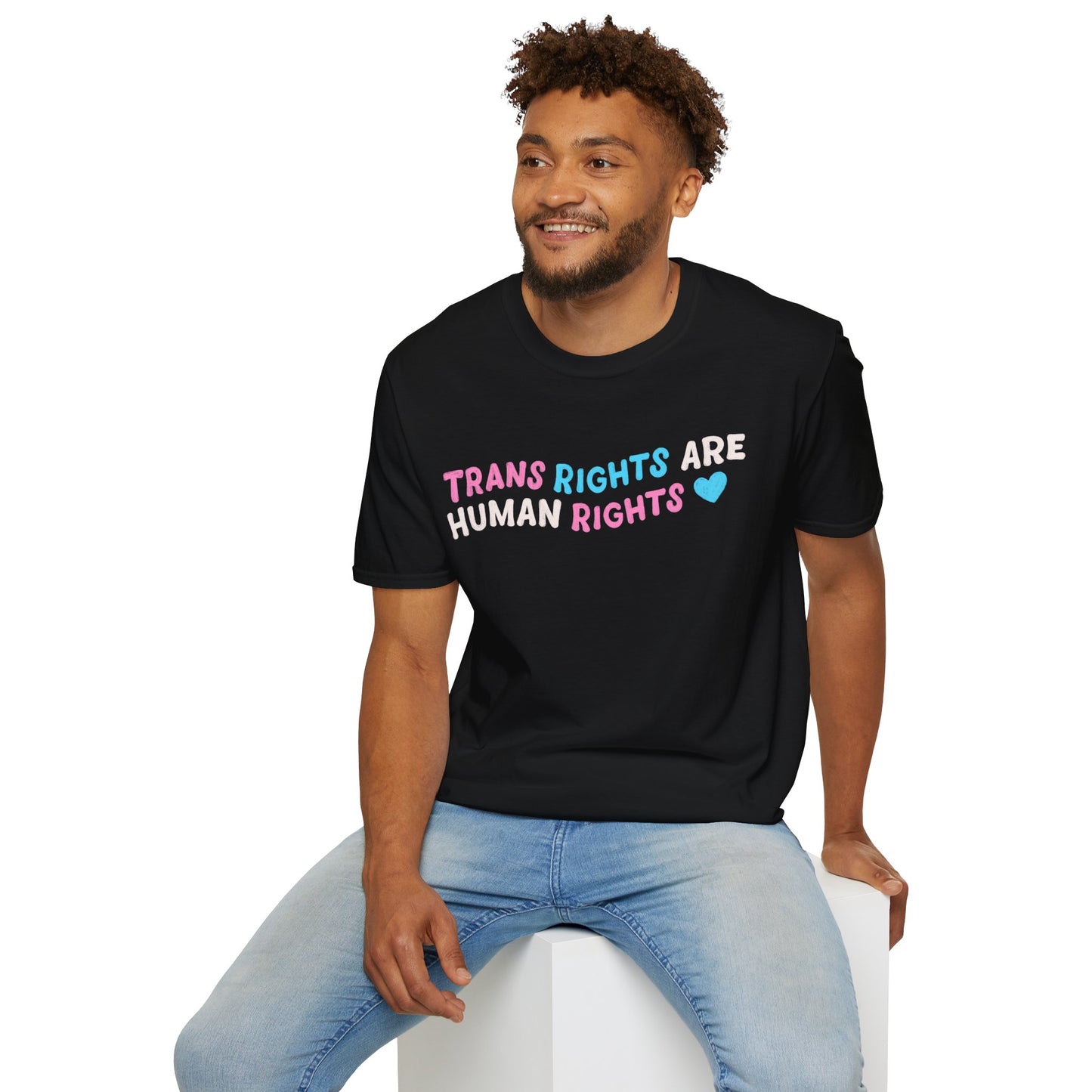 PRIDE: Trans Rights are Human Rights Unisex Heavy Cotton Tee - Empowerment Shirt, LGBTQ+ Pride, Statement Fashion, Gift for Allies, Inclusive Clothing