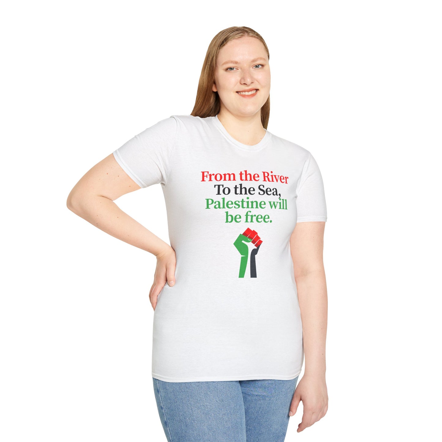 Free Palestine: "From the River to the Sea, Palestine Will Be Free" T-Shirt | Unisex Softstyle Tee | Activist Apparel, Cultural Pride, Statement Shirt, Gifts for Change Makers