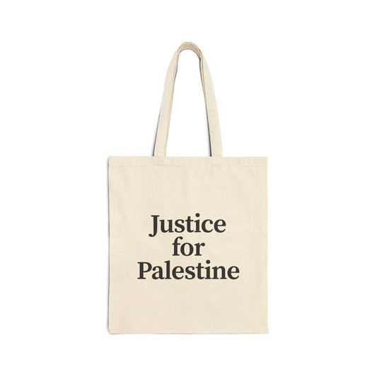 Free Palestine: Justice For Palestine Canvas Tote Bag - Eco-Friendly Grocery Bag, Reusable Shopping Bag, Gift for Activists, Minimalist Design